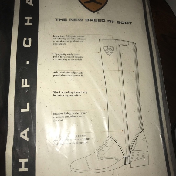 Ariat NWT Black Leather Large Half Chaps Vintage Style Quilted Suede Inner Leg - Picture 3 of 16